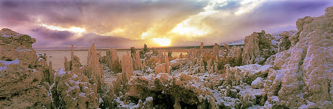 Glowing Clouds Over Mono Lake, Eastern Sierra