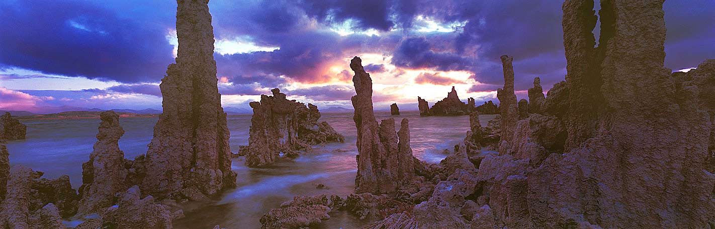 Panoramic Fine Art Photography ~ Panorama Landscape Photo Gallery ~ Stormy Morning at Mono Lake, Eastern Sierr