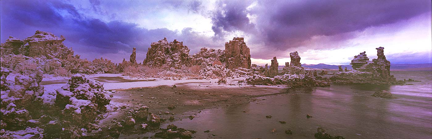 Panoramic Fine Art Photography ~ Panorama Landscape Photo Gallery ~ After the Winter Storm at South Tufas, Mono Lake Eastern Sierra