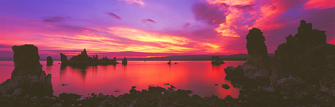 Exploding Red Sunrise  at South Tufas, Mono Lake, Eastern Sierra