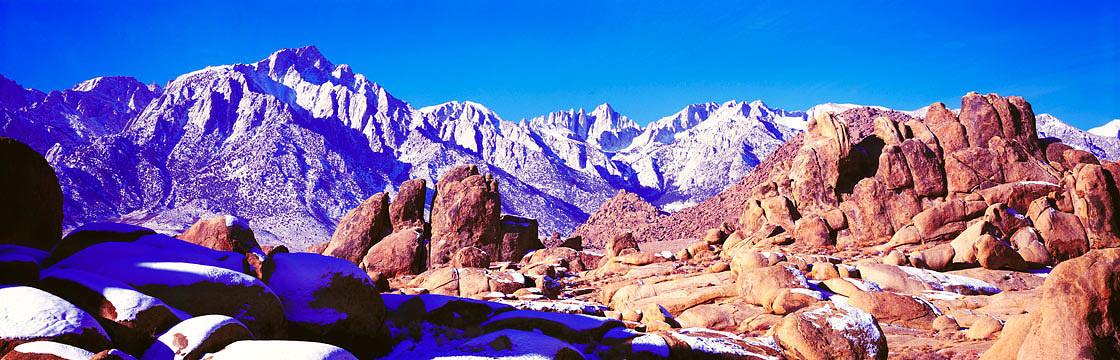 Panoramic Fine Art Photography ~ Panoramic Landscape Photo Gallery ~ Gene Autry Rock, Alabama Hills, Lone Pine, Calif.
